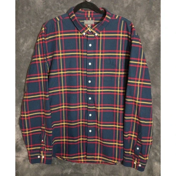 LL Bean Signature Oxford Plaid Mens Shirt XXL Slim Fit Casual Work wear - Picture 1 of 7